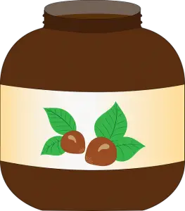 Jar of hazelnut spread