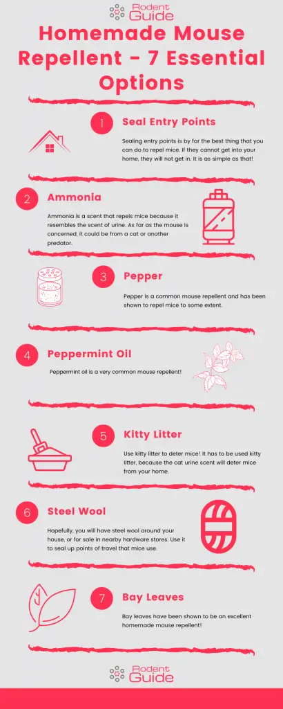 Homemade Mouse Repellent - 7 Essential Options Infographic