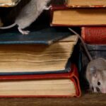 mice near books and floorboards